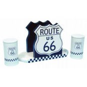 Porte serviettes Route 66 + salière + poivriere : «Route 66 Napkin Holder with salt and pepper Shakers»